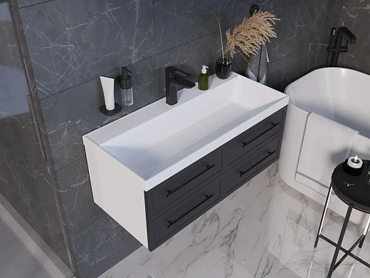 4627173210898 Раковина Madera Classica SLIM 80x36 см литьевой мрамор